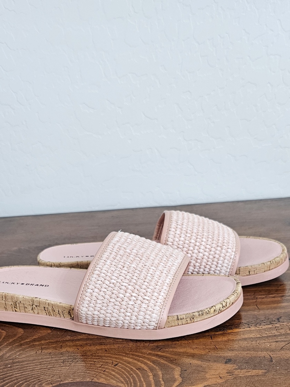 Lucky Brand Woven Slide Sandals in Light Pink/Belini Women's Sz 9.5 NWT